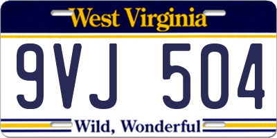 WV license plate 9VJ504