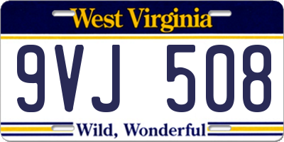 WV license plate 9VJ508