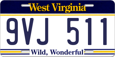 WV license plate 9VJ511