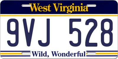 WV license plate 9VJ528