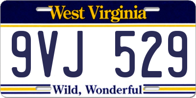 WV license plate 9VJ529