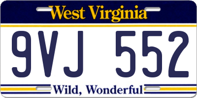 WV license plate 9VJ552