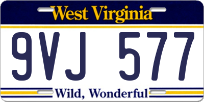 WV license plate 9VJ577