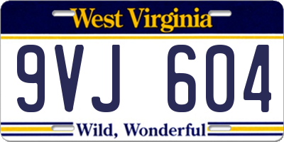WV license plate 9VJ604