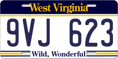 WV license plate 9VJ623