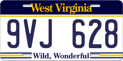 WV license plate 9VJ628