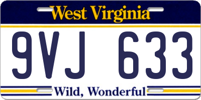 WV license plate 9VJ633