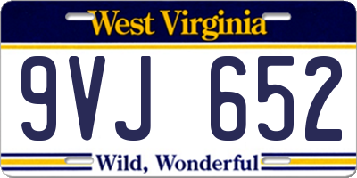 WV license plate 9VJ652