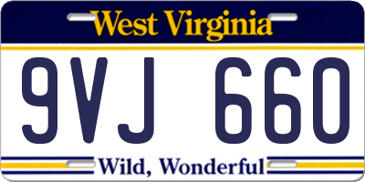 WV license plate 9VJ660