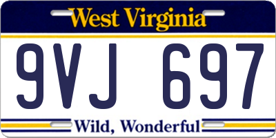 WV license plate 9VJ697