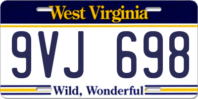 WV license plate 9VJ698