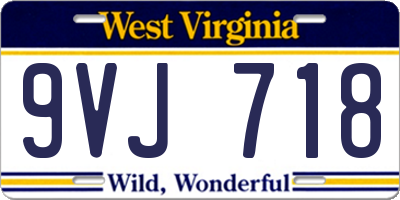 WV license plate 9VJ718