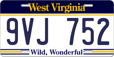 WV license plate 9VJ752