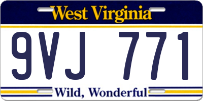 WV license plate 9VJ771