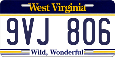 WV license plate 9VJ806
