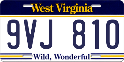 WV license plate 9VJ810