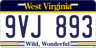WV license plate 9VJ893