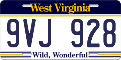 WV license plate 9VJ928