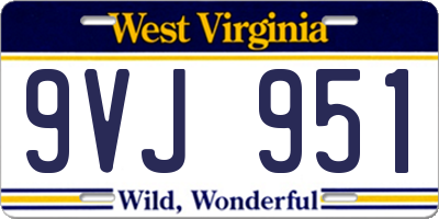 WV license plate 9VJ951