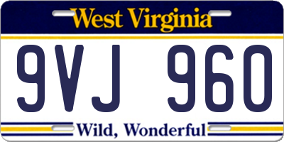 WV license plate 9VJ960