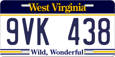 WV license plate 9VK438