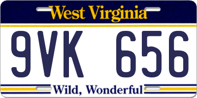 WV license plate 9VK656