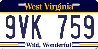 WV license plate 9VK759