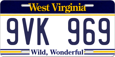 WV license plate 9VK969
