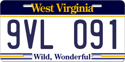 WV license plate 9VL091
