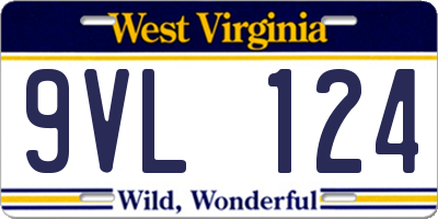 WV license plate 9VL124