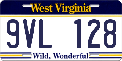 WV license plate 9VL128