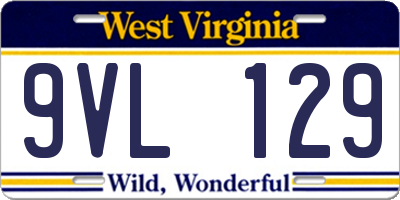 WV license plate 9VL129
