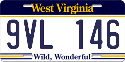 WV license plate 9VL146