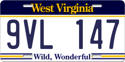WV license plate 9VL147