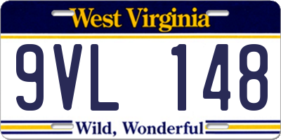 WV license plate 9VL148