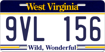 WV license plate 9VL156