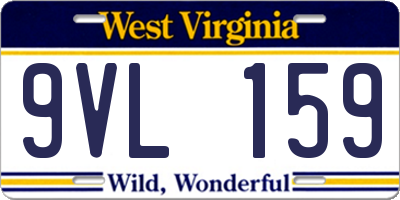WV license plate 9VL159