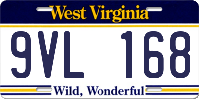 WV license plate 9VL168