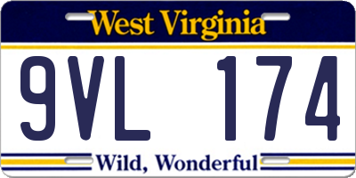 WV license plate 9VL174