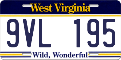 WV license plate 9VL195