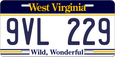 WV license plate 9VL229