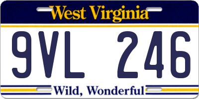 WV license plate 9VL246
