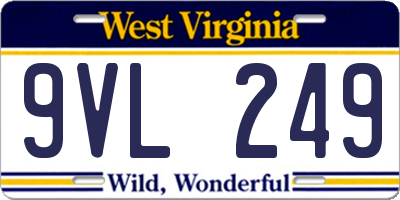 WV license plate 9VL249
