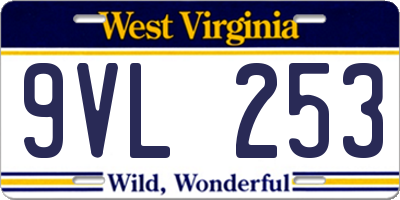 WV license plate 9VL253