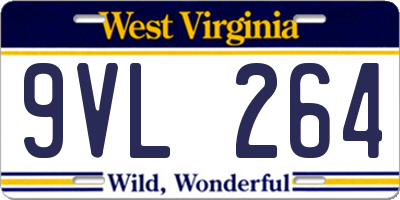 WV license plate 9VL264
