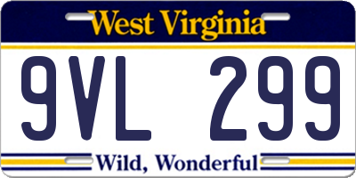 WV license plate 9VL299