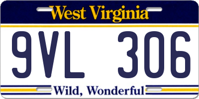 WV license plate 9VL306