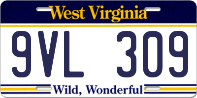 WV license plate 9VL309