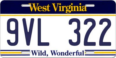 WV license plate 9VL322