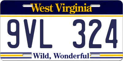 WV license plate 9VL324